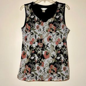 Christopher & Banks sleeveless printed flower top